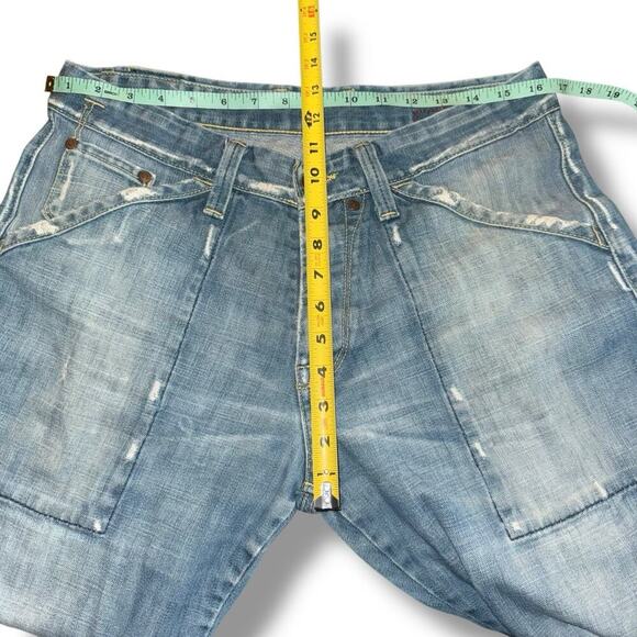 RARE Jack & Jones Forza Broken Green Jeans Sz 33 Baggy Vintage Y2K Carpenter - Picture 10 of 11